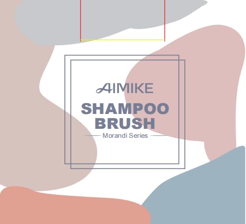 AIMIKE Scalp Massager Shampoo Brush, Silicone Bristles Scrubber/Exfoliator for Dandruff Removal & Hair Growth, Wet/Dry Hair - Beige