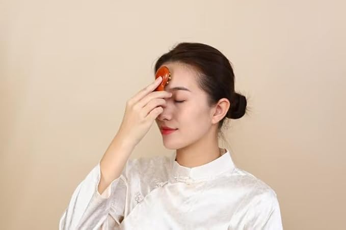 Gua Sha Facial Tool with Copper Rollers, Facial Massager, Stress Reliever, Manual Massage, Easy to use, Remove fine Lines, Shape Your face