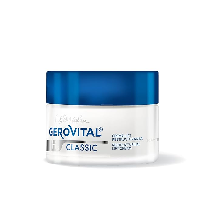 GEROVITAL CLASSIC Restructuring Lifting Cream Night Care with Hyaluronic Acid, Juvinityβ’, Vitamin E, Anti-wrinkle, Anti-Age Face Cream, Face Moisturizer, 50 ml