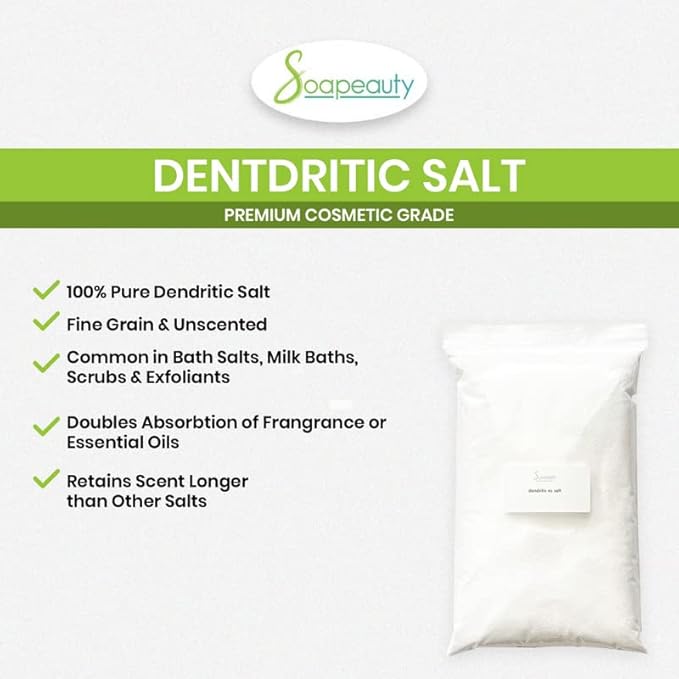 Soapeauty DENDRITIC Salt 1 lb| Bath Scrub Salts, Salt Scrub, Exfoliants, Milk Bath, and More | Premium Fine Salt Grain for Body Relaxation 1 lb