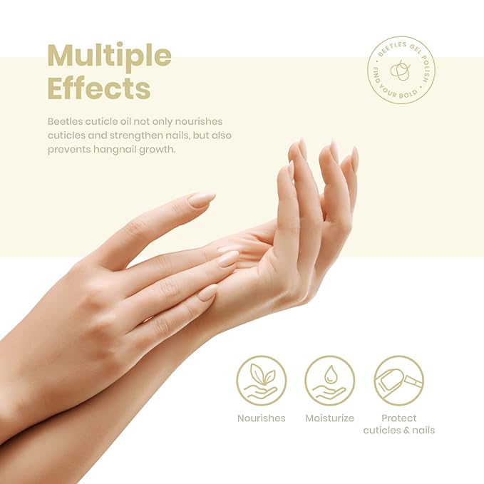 Beetles Gel Nail Polish Base No Wipe Top Coat,and 7.5ml Cuticle Oil, Gel Nail Cuticle Oil Care for Dry