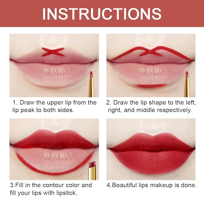 2-in-1 Dark Red Lip Liner & Lipstick Set Kit for Women, Matte Lips Kit with Lip Liner Lip Stains Long Lasting Waterproof 24 Hour Lipstick and Lip Liners Combo Lipliners Pencil Set 06