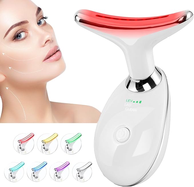 Red-Light-Therapy-for-Face and Neck, Face š² culpting Wand with 7 Color, Anti š¶rinkles Facial Massager for Face and Neck Tool for Skin Care (White)