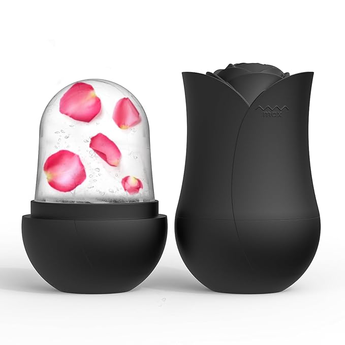 Ice Roller For Face,Cryo Cube Ice Roller For Facial And Eye,Skincare Tools,For Relieving Facial Edema, Shrinking Pores, And Lifting And Firming The Skin (Black)