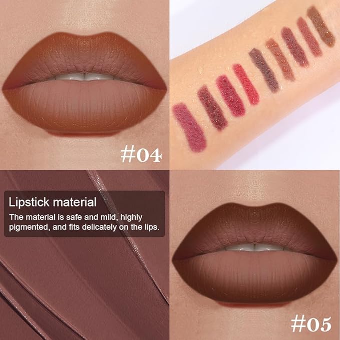 2Pcs Gradient Matte Lipstick Crayon Lip Liner Pencil, Flawless Contour Gradual Ombre Effect, Lipstick for Women, Long Lasting Waterproof Smudge Proof