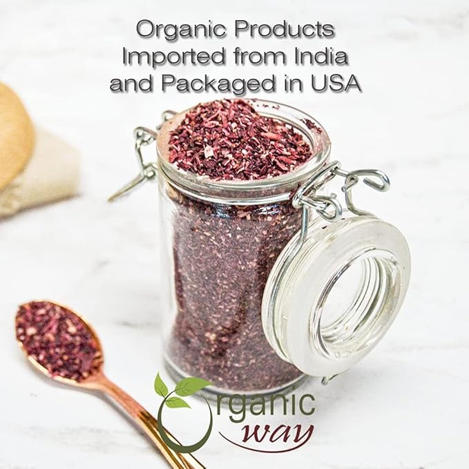 Organic Way Dried Hibiscus Flower Cut & Sifted (Hibiscus rosa-sinensis) | Herbal Tea - Organic & Kosher Certified | Raw, Vegan, Non GMO & Gluten Free | USDA Certified | Origin - India | 2 Ounce (Pack of 1)