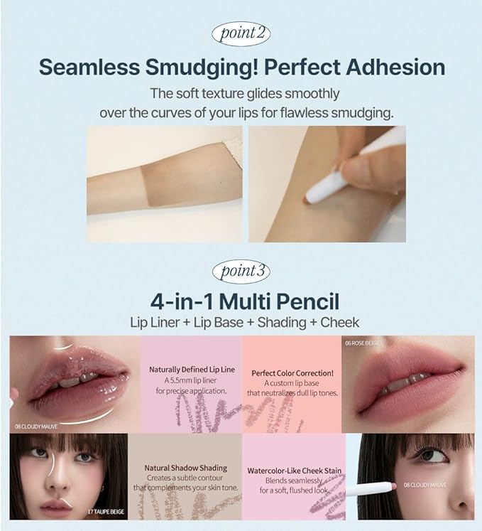 Heart Percent Dote On Mood Lip Pencil, Long-Lasting Creamy Lip Crayon Smooth Color Liner Retractable Lipstick Pencil 0.8g, #09. Cozy Brown