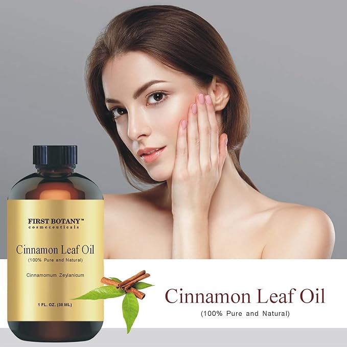 First Botany, 100% Pure Cinnamon Essential Oil - Premium Oil for Aromatherapy, Massage, Topical & Household Uses - 1 fl oz (Cinnamon)