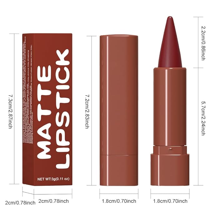 2Pcs Gradient Matte Lipstick Crayon Lip Liner pencil, Flawless Contour Gradual Ombre Effect lip Pencil, Lipstick for Women Long Lasting Waterproof Smudge Proof Lipstick Pencil 06#+07#
