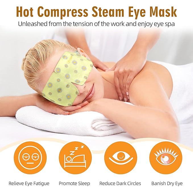 Serfeymi 22 Packs Steam Eye Mask-Disposable Cornea Care Rest Self Heating Eye Mask,Warm Eye Compresses for Dry Eyes, Sleep, Spa, Travel Essentials & Relaxation Gifts, Stocking Stuffers-2 Scents