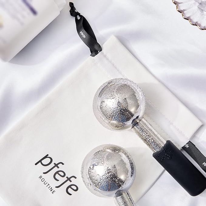 Ice Globes for Face & Eyes, Unbreakable Stainless Steel Cryo Sticks for Beauty Routines, Facials Cold Roller Cooling Globes for Puffiness, Wrinkles, Dark Circles, Headaches