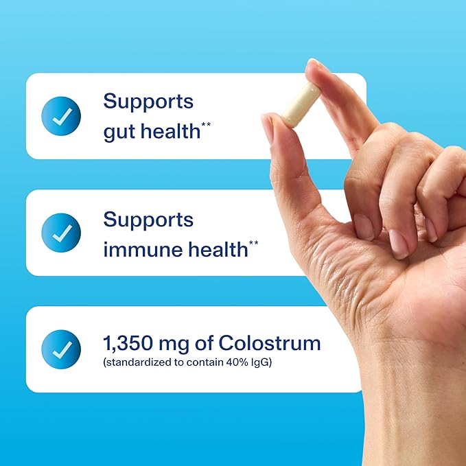 Vital Proteins Collagen Capsules Supplement (Type I, III) 360 Pills and Bovine Colostrum Supplement 90 Capsules