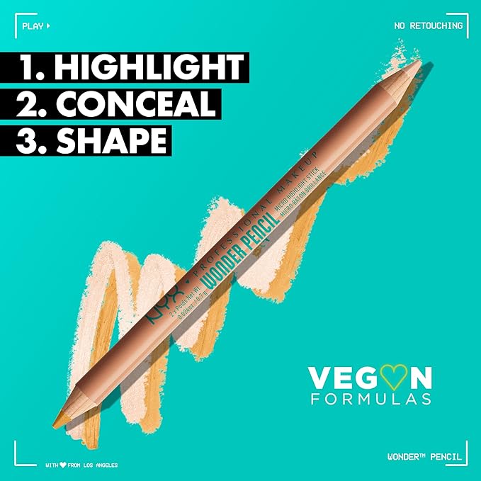 NYX PROFESSIONAL MAKEUP Wonder Pencil, Multi-Use Micro Highlighter & Concealer Stick - Deep