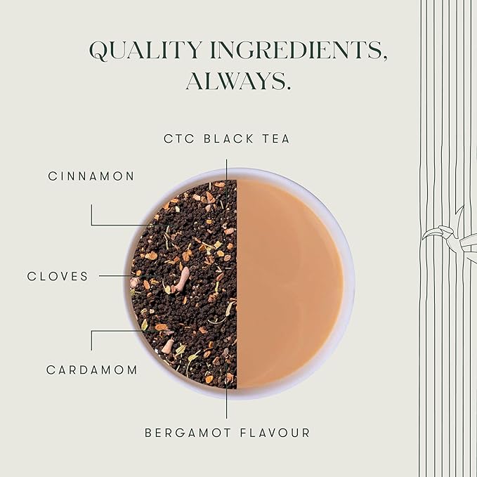 Luxmi Estates - Spice Earl - Spiced Earl Grey Tea - Loose Leaf - 100g (50 Cups) | Assam Black Tea with Natural Bergamot Extracts and Chai Spices | A Great Morning Cup as an Alternative to Coffee