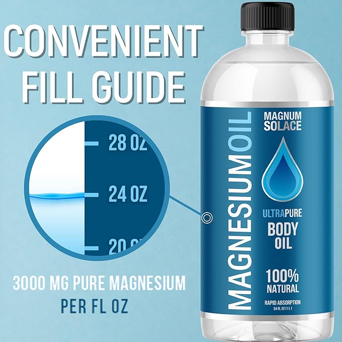 Magnesium Oil for Muscle Recovery Bath Soak and Lavender Magnesium Lotion (2 Pack Bundle)