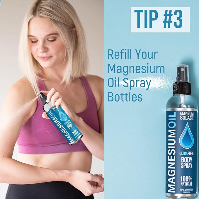 Magnesium Oil for Muscle Recovery Bath Soak and Lavender Magnesium Lotion (2 Pack Bundle)