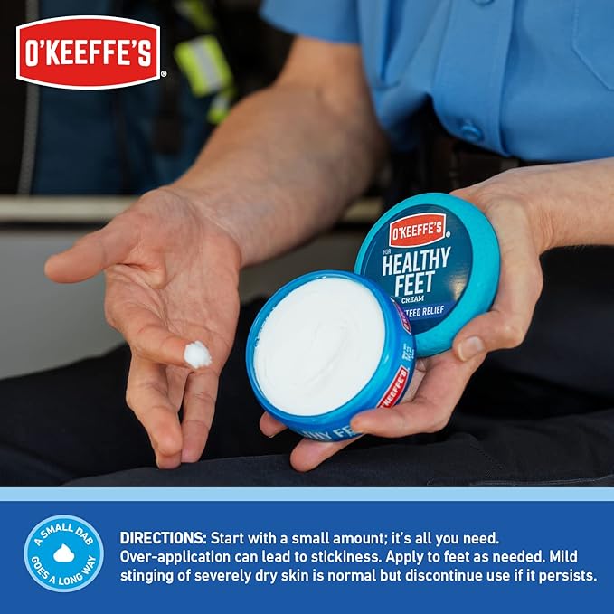 O'Keeffe's for Healthy Feet Foot Cream - 6.4 oz Jar (1 Pack) - Guaranteed Relief for Extremely Cracked, Dry Feet, Repairing Skincare, Instantly Boosts and Retains Moisture Levels