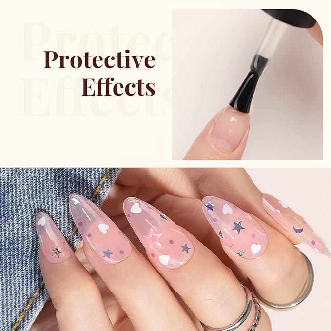 Beetles Gel Nail Polish Base No Wipe Top Coat,and 7.5ml Cuticle Oil, Gel Nail Cuticle Oil Care for Dry