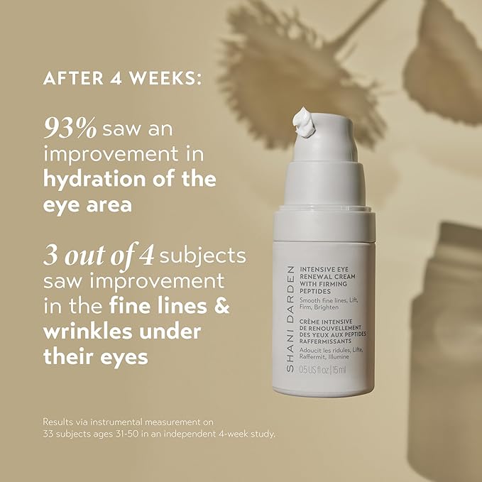 SHANI DARDEN SKIN CARE Intensive Eye Renewal Cream, Anti-Aging Eye Cream for Fine Lines, Crow’s Feet and Dark Circles, Crease-Free and Makeup-Ready, 0.50 fl oz