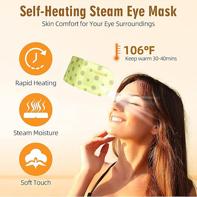 Serfeymi 22 Packs Steam Eye Mask-Disposable Cornea Care Rest Self Heating Eye Mask,Warm Eye Compresses for Dry Eyes, Sleep, Spa, Travel Essentials & Relaxation Gifts, Stocking Stuffers-2 Scents