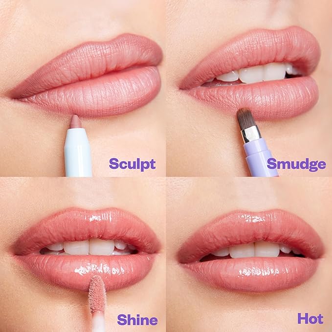 Kosas Hotliner Retractable Lip Liner Pencil with Built-In Brush & Sharpener - Easy Contouring, Hydrating, Long-Lasting- Pigmented Creamy Texture for Plumping Lips - Hyaluronic Acid & Konjac - Infinite