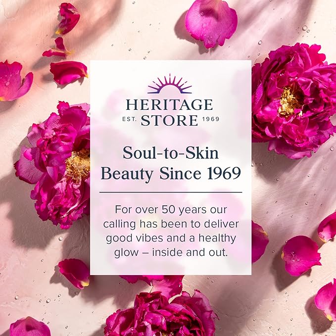 HERITAGE STORE Rosewater Facial Moisturizer and Rose Oil - Fresh Hydration Bundle for Dry to Combination Skin Care - With Hyaluronic Acid and Our Signature Rose Complex - Vegan, Hypoallergenic, 60-Day