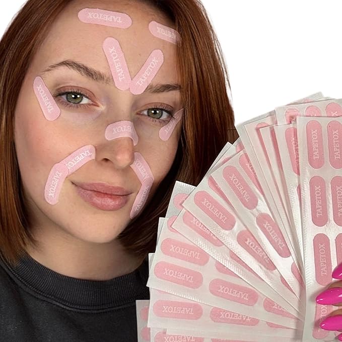 Face Tape for Wrinkles - Anti-Wrinkle Lifting Strips - Forehead & Eye Wrinkle Remover - Tape Tox Pre-Cut Face Strips - Skin Tightening Patches - 30 Days Supply
