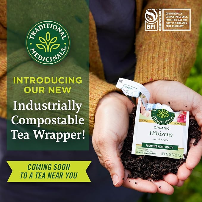 Traditional Medicinals Tea, Organic Peppermint, Soothes Your Belly, Refreshing & Minty, 16 Tea Bags (Pack of 2)