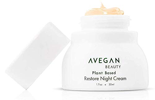 Ecco Bella Plant Based Restore Night Cream - Anti Aging Face Cream with Vitamin C, Vitamin E & Chamomile Oil for Firmer, Younger Skin - Night Moisturizer for Face, Unscented - 1.7 oz