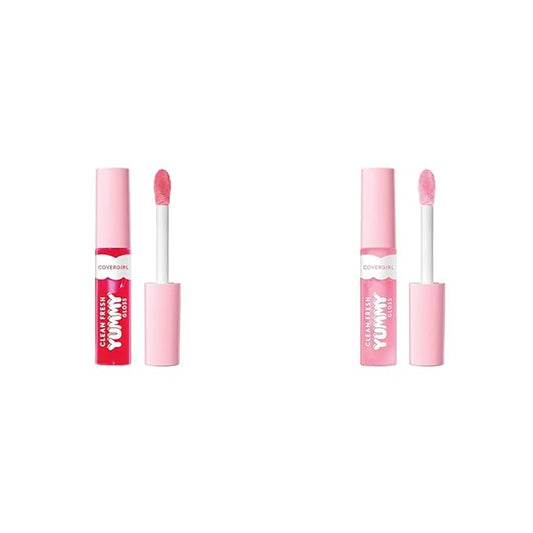 COVERGIRL Clean Fresh Yummy Gloss Lip Gloss 2-Pack - My Strawbooty & Sugar Poppy Sheer Shades