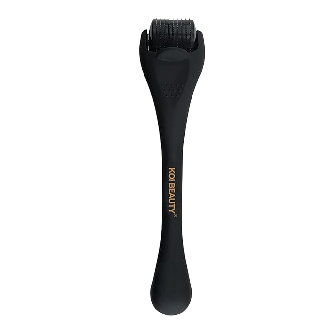 Koi Beauty Derma Roller Titanium Microneedle Roller, 540 Microneedling Roller for Men Women Face Scalp, Beard Roller for Men, Premium Micro Needling Roller
