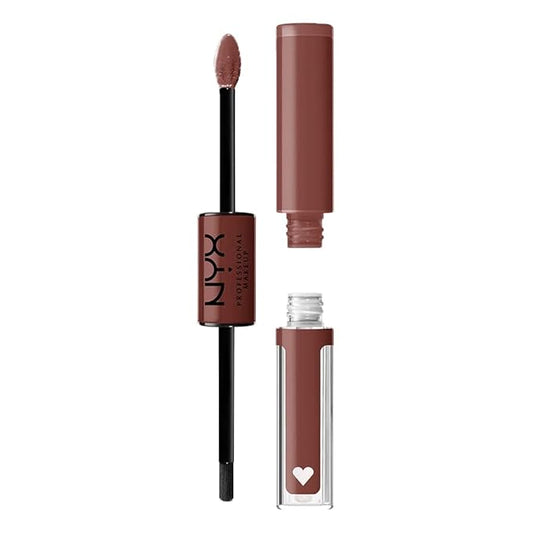 NYX PROFESSIONAL MAKEUP Shine Loud, Long-Lasting Liquid Lipstick with Clear Lip Gloss - Boundary Pusher (Warm Brown)
