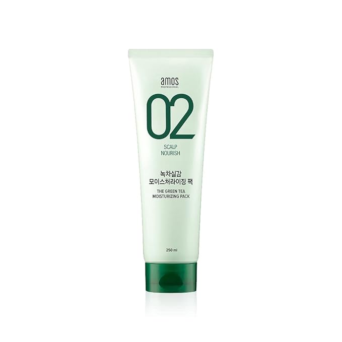 AMOS PROFESSIONAL Korean Green Tea Nourishing Hair Mask 8.45 oz (250ml) | Deep Conditioning Treatment for Hair Growth and Moisture