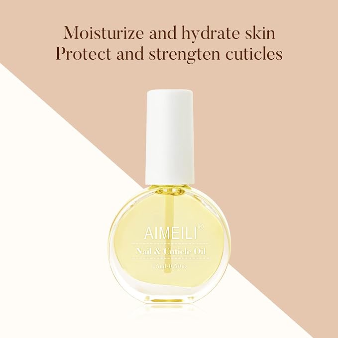 AIMEILI Hema Free No Wipe Top Coat Base Coat & Cuticle Oil Set, Glossy Shine Gel Top Coat Long Lasting DIY Home Gel Nail Lamp Required, Cuticle Oil Care for Nails