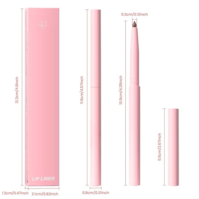 Brown Matte Lip Liner Pencil, Long-Lasting Creamy Formula for Shaping & Sculpting Lips, Retractable Lip Liner Crayon Lipstick 05#