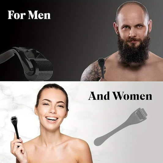 540 Titanium Derma Roller For Face Hair Beard，Scalp Derma Roller ，Beard Microneedle Roller，Personal Use Microneedling Roller Microdermabrasion Cosmetic Beauty Instrument Self-Care Gifts For Men Women