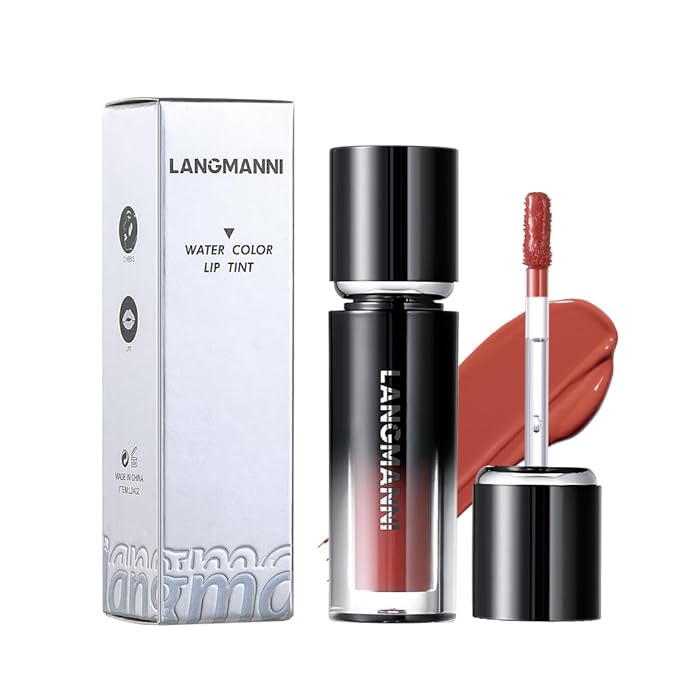 LANGMANNI Lip Oil Tint | Hydrating & Long-Lasting Lip Stain | Moisturizing And High Gloss Makeup,Non-Sticky Lip Stain For Watery And Silky Smooth Lips(#6 Spicy Red)
