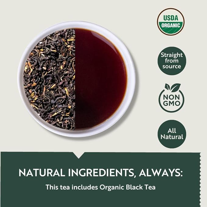 Luxmi Estates - Tale of Two Estates - Organic English Breakfast Tea 90 Tea Bags (15 ct x 6 Pack) | Made with Organic Darjeeling & Assam Tea from India | Smooth, Flavorful, Robust and Caffeinated