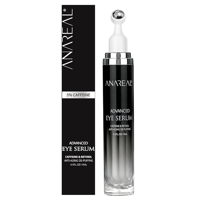 Eye Bags Treatment for Men: Eye Cream for Dark Circles, Caffeine Eye Cream, Eye Roller for Puffy Eyes, Puffy Eyes Treatment