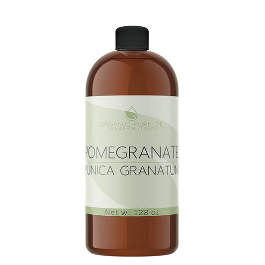 organic pure oil Pomegranate Seed Oil-100 percentage Pure and Organic Sourced From Seed Unrefined,Extra Virgin,Cold pressed Therapeutic Premium Grade A Rich with Antioxidants 32 OZ for Skin Face Hair Nails Cuticles By Organic Pure Oil,POMEGRANATE 32 OZ