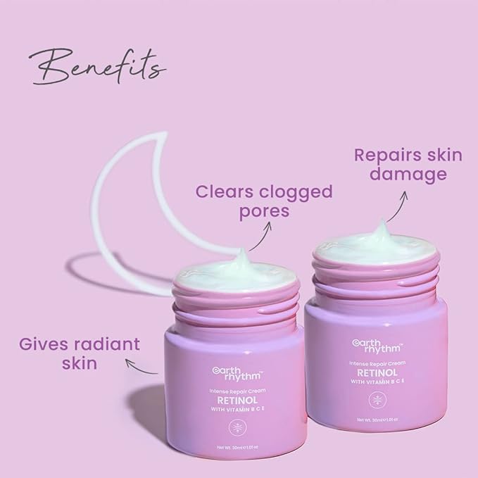 Retinol Night Cream Enriched with Vitamin B, C, & E, Clears Clogged Pores, Gives Radiant Skin, All Skin Type