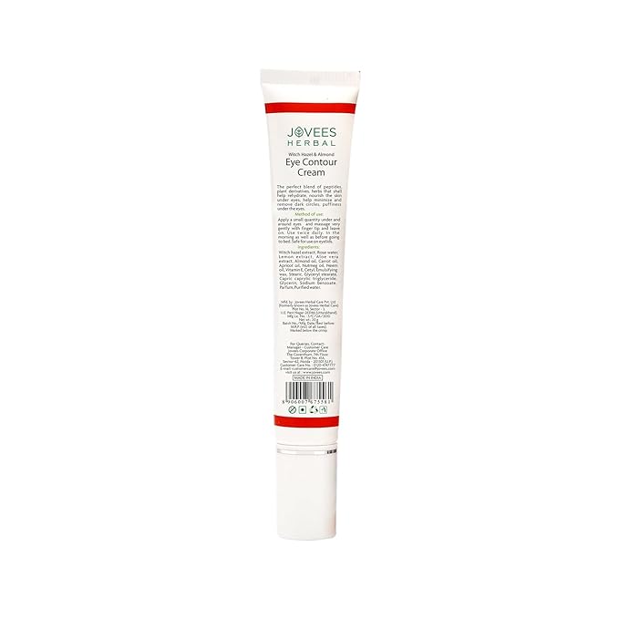 Eye Contour Cream with Hazel & Almond Remove Dark Circles & Puffiness 20gm by Jovees