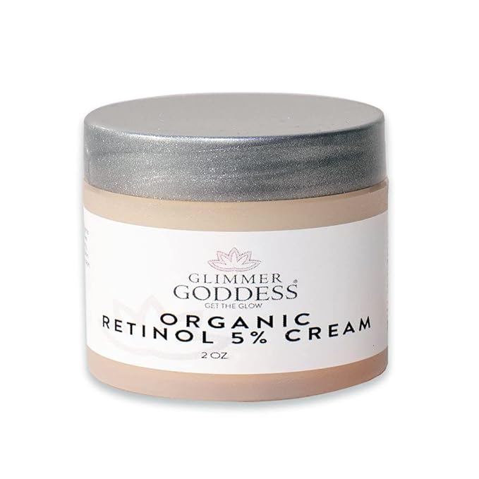 GLIMMER GODDESS Organic Retinol Wrinkle Repair Face and Neck Cream, 2 oz