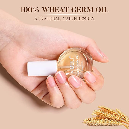 AIMEILI Hema Free No Wipe Top Coat Base Coat & Cuticle Oil Set, Glossy Shine Gel Top Coat Long Lasting DIY Home Gel Nail Lamp Required, Cuticle Oil Care for Nails