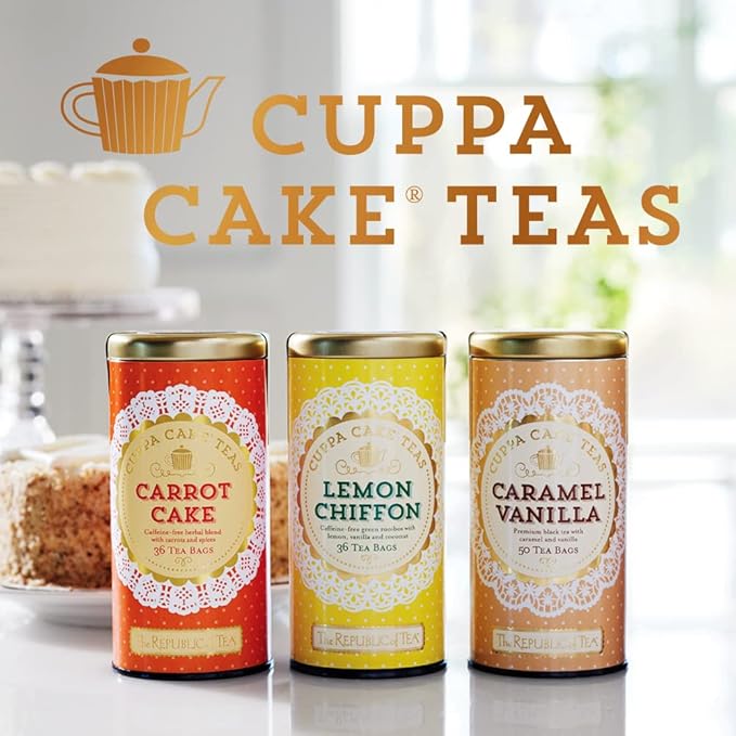 The Republic of Tea — Carrot Cake Cuppa Cake Tea, 36 Tea Bags, Caffeine-Free