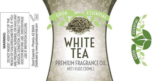 Good Essential Professional White Tea Fragrance Oil 30ml (1 fl oz) for Candles, Soaps, Lotions, Perfumes, Diffusers - White Tea Scented Oil for Soap & Candle Making