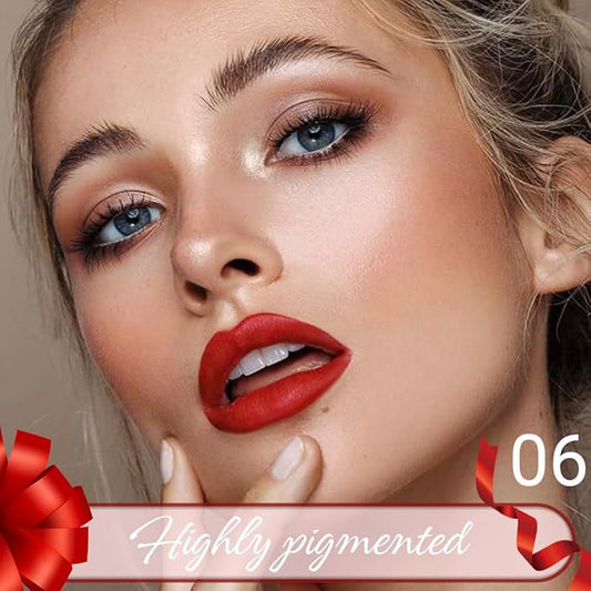 Classical Red Crayon Matte Lipstick Lip Liner Pencil, Moisture Smooth Lipstick Pencil, With pencil sharpener Sharpenable Lip Pencil, Ultimate Lip Crayon for Women Smudgeproof Waterproof 06#