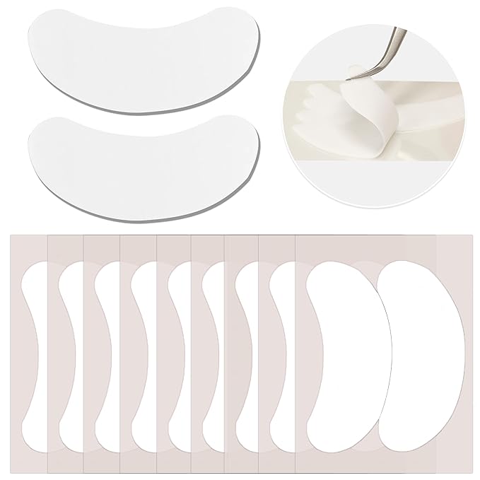 LLBA Biogel Eye Pads for Lash Extensions, Soft Sticky Under Eye Patches for Sensitive Skin, Eyelash Perm Lamination, Lash Extension Remover Supplies (10 Pairs, Style 2)