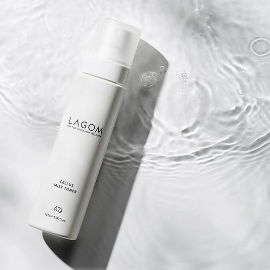 LAGOM Cellus Mist Toner Natural Moisturizing Spray with Green Tea Sugar Cane pH Balance 5.5 Subacid Alcohol-Free Zero-Irritation Fragrance-Free Herbal Facial Serum Sensitive Skin 4.05 Fl Oz