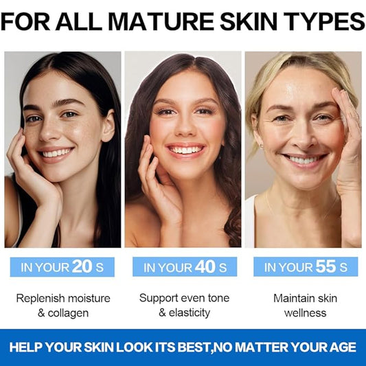 Collagen, Retinol & Hyaluronic Acid Face Cream - Anti-Aging Face Moisturizer Cream for Neck & Body Tightening Skin, Daily Moisturizer Face Cream for Women and Men - 1.7 fl.oz.